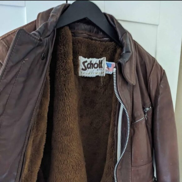 Schott 1985 vintage brown motorcycle jacket